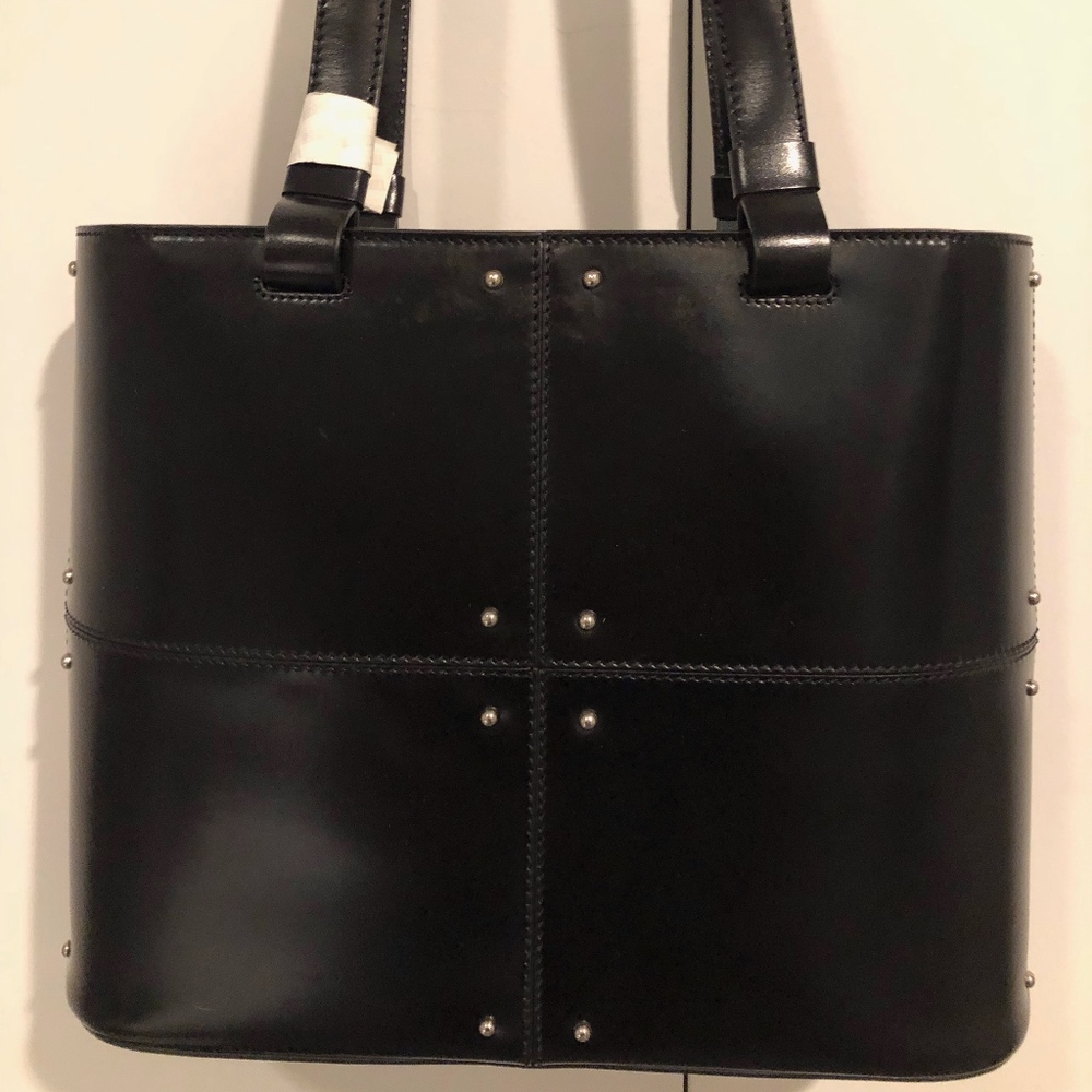 Tods black leather tote bag